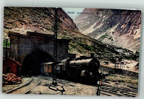 6472 Erstfeld Foto AK Gotthardbahn Gr.Tunnel