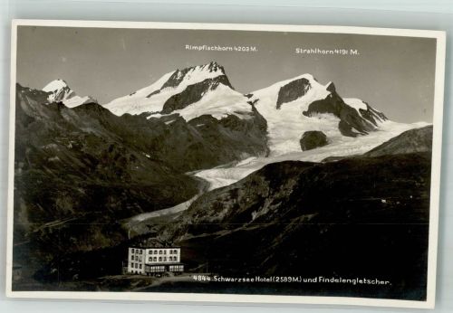 3920 Zermatt Foto AK Hotel Schwarzsee Findelgletscher
