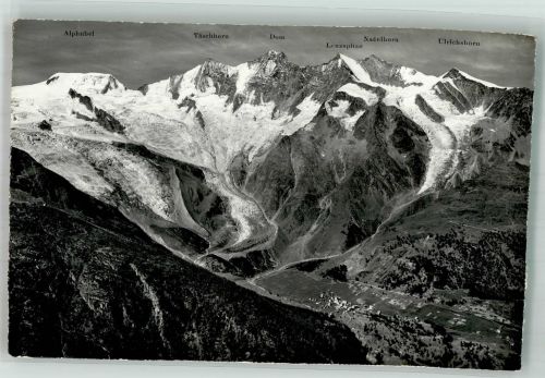3906 Saas-Fee Foto AK Mischabelkette Feegletxcher Hohbalengletscher