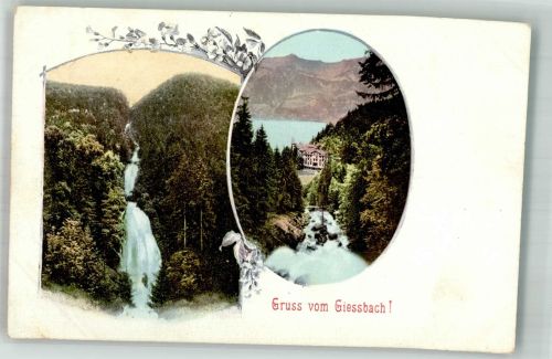 3855 Brienz BE Foto AK Gruss vom Giessbach