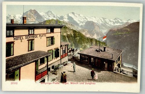 Schynige Platte Foto AK Hotel Schynige Platte Bahnhof