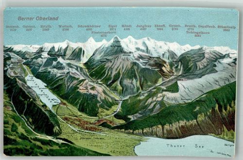 3800 Interlaken Foto AK Berner Oberland Brienzer- und Thuner See