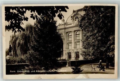 3000 Bern Berne Foto AK Denkmal Albrecht v. Haller Universität