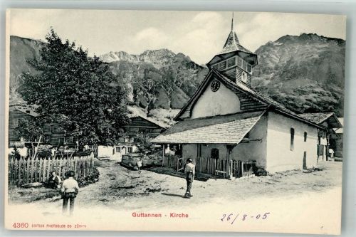 3864 Guttannen 1905 Foto AK Kirche