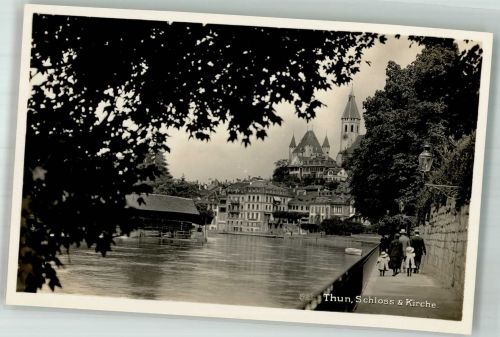 3600 Thun Foto AK Schloss Kirche