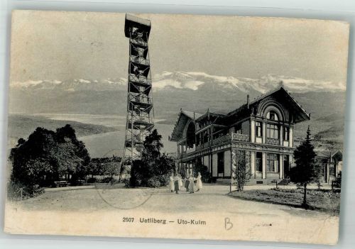8143 Uetliberg 1912 Foto AK Gasthaus Aussichtsturm Uto-Kulm