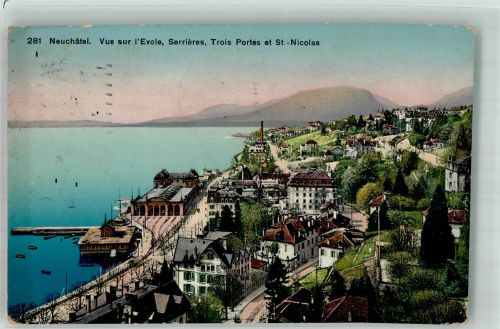 2000 Neuchâtel Neuenburg 1913 Foto AK Hafen Bahnhof