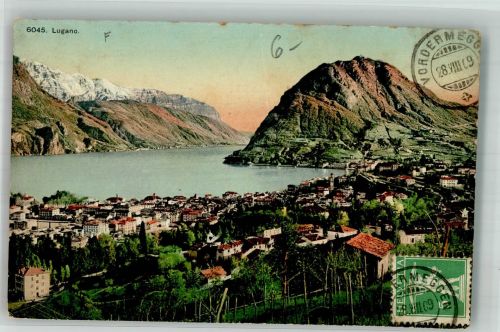 6900 Lugano 1909 Foto AK Marke bildseitig