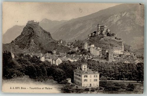 1950 Sion Sitten 1924 Foto AK Schloss Burg Tourbillon