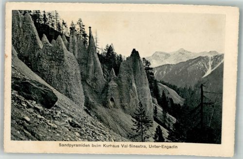 7556 Ramosch Foto AK Sandpyramiden beim Kurhaus Val-Sinestra