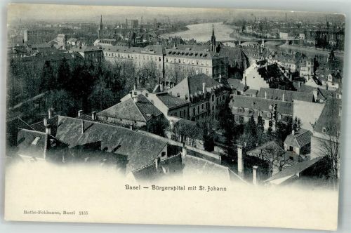 4000 Basel Bâle Foto AK Krankenhaus mit St. Johann
