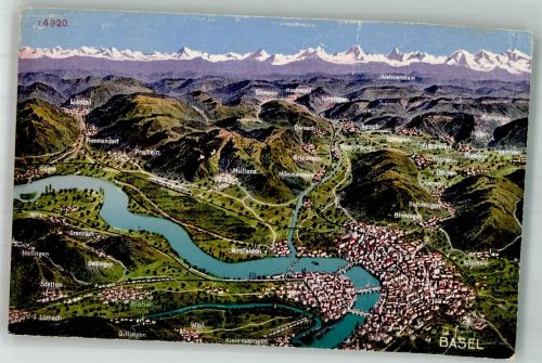 4000 Basel Bâle Foto AK Vogelschau