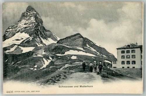 3920 Zermatt Foto AK Matterhorn Schwarzsee