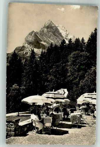 8784 Braunwald 1957 Foto AK Glarus Ortsock Gasthaus