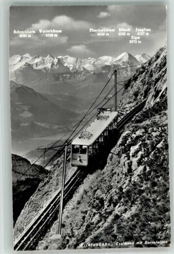 Pilatus 1963 Foto AK Zahnradbahn Pilatusbahn Eselwand