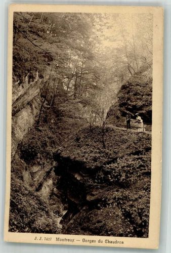 1820 Montreux 1908 Foto AK Les Gorges du Chauderon