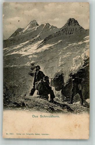 Grindelwald 1904 Foto AK Schreckhorn Bergsteiger