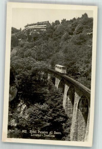 6644 Orselina Foto AK Hotel Pension al Sasso Bergbahn Locarno-Orselina