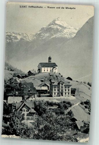 6484 Wassen UR 1909 Foto AK Kirche