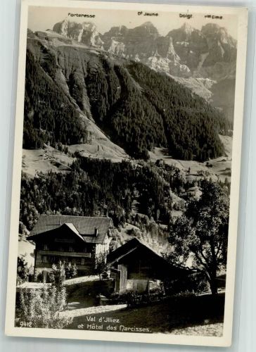 1873 Val-d'Illiez Foto AK Hotel des Narcisses