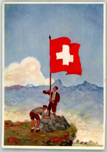 1200 Genève Genf Lithographie Spende Bundesfeierkarte 1939