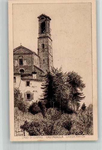 6900 Lugano Foto AK Kirche chiesa Atnica Castagnola