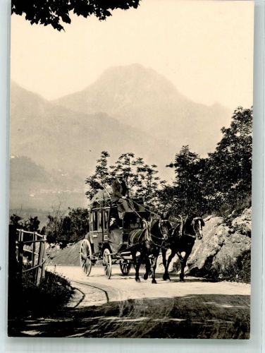 Charmey Gruyère Zweispännige Postkutsche von 1912 Reproduktion Postkutsche Schweiz Sonderstempel