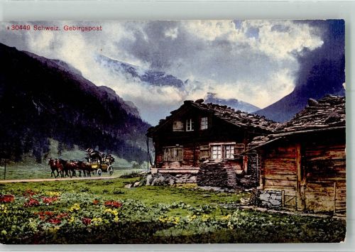 Gebirgspost P.Z. 30449 Postkutsche Schweiz 1918