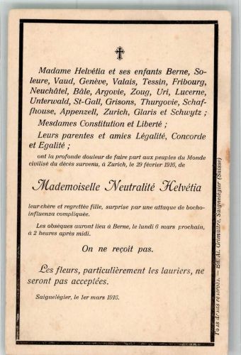 Zürich Humor Damenverfassung u. Freiheit 29.2.1916 Helvetia