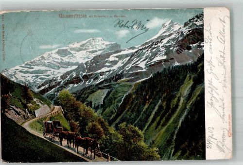 Klausenstrasse 1903 Foto AK Postkutsche Klausenstrasse