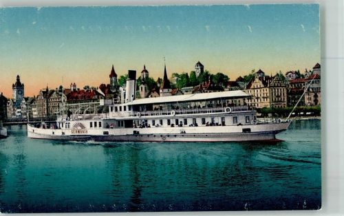 Luzern Lucerne RD Germania Vierwaldstättersee Einfahrt Binnenschiff