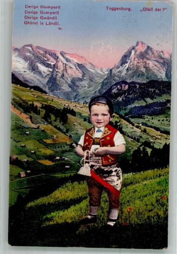 Trachten Toggenburg Derige Stumperli P.Z. 31460 Tracht Schweiz 1920