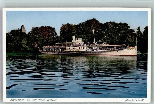Ufenau Insel Raddampfer Stadt Rapperswil auf dem Zürichsee Binnenschiff Foto AK