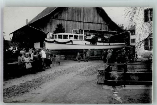 Schiffstaufe vom Motorschiff Heimat Binnenschiff Privatfoto AK