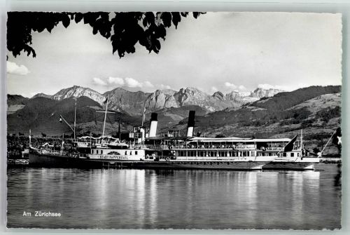 Raddampfer Stadt Rapperswil auf dem Zürichsee Verlag Photoglob-Wehrli 6331 Binnenschiff Foto AK