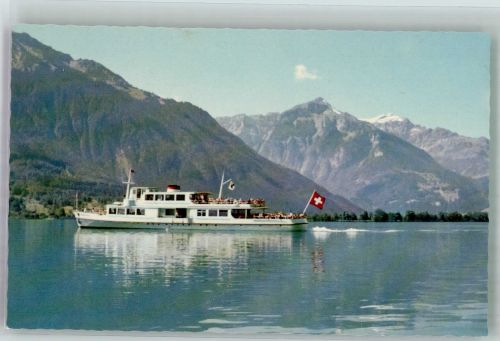 Fahrgastschiff MS Interlaken auf dem Brienzersee Binnenschiff Foto AK