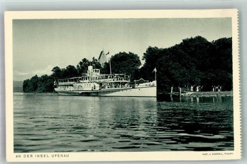 Ufenau Insel Raddampfer Stadt Zürich auf dem Zürichsee Binnenschiff Foto AK