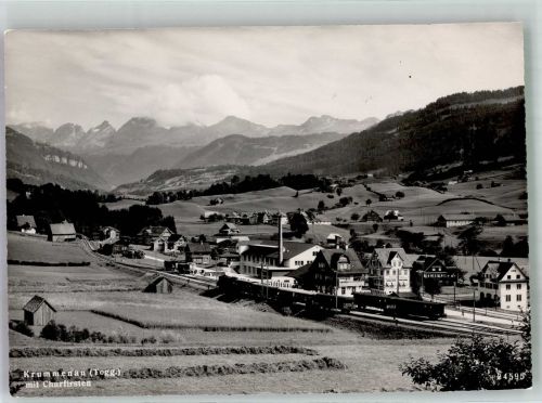 9643 Krummenau 1949 Foto AK Bahnhof Eisenbahn