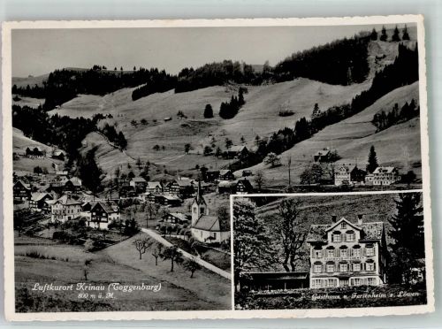 9622 Krinau 1956 Foto AK Gasthaus Pension zum Löwen