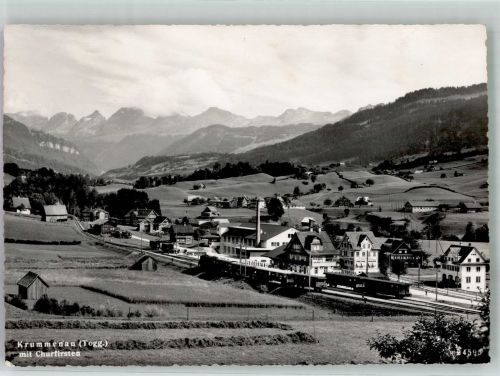 9643 Krummenau 1954 Foto AK Bahnhof Eisenbahn