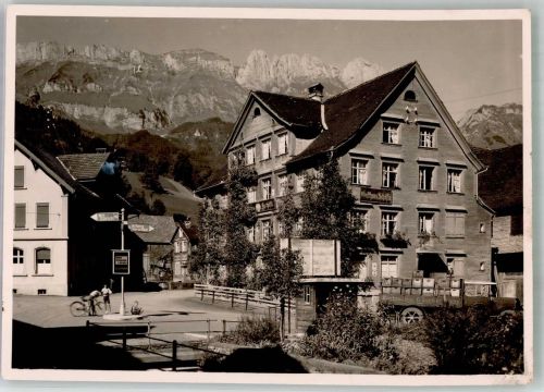 9473 Gams Foto AK LKW Fahrrad Gasthaus Ort handschriftlich