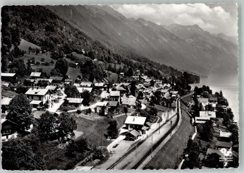 3853 Niederried b. Interlaken 1967 Foto AK Fliegeraufnahme Bahnhof