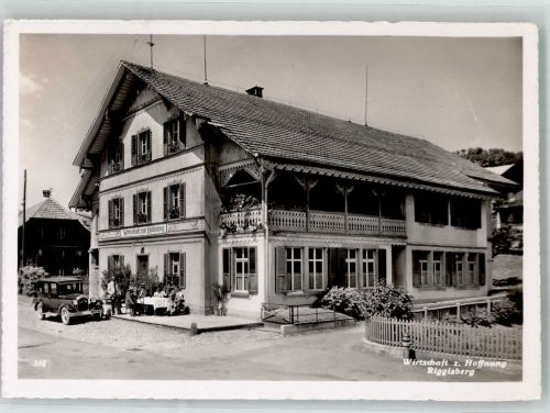 3132 Riggisberg 1943 Foto AK Auto Oldtimer Gasthaus zur Hoffnung