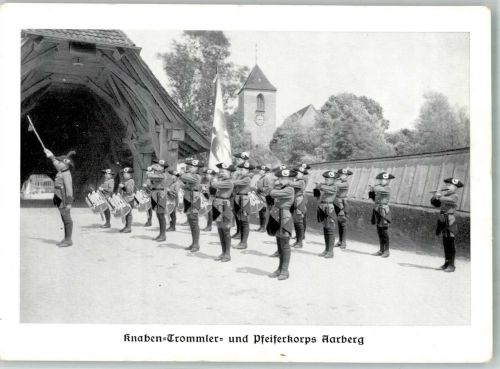 3270 Aarberg Foto AK Uniform Knaben Trommler- und Pfeiferkorps