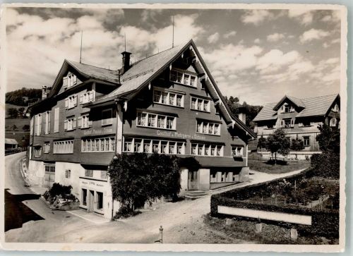 9652 Neu St. Johann 1945 Foto AK Gasthaus Pension zum Ochsen Bahnpost Zug 4715