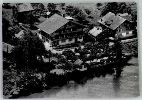 3807 Iseltwald 1963 Foto AK Fliegeraufnahme Hotel Pension Alpenruh