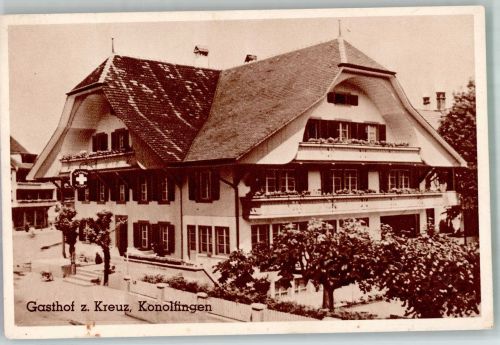 3510 Konolfingen-Dorf 1939 Foto AK Gasthaus zum Kreuz
