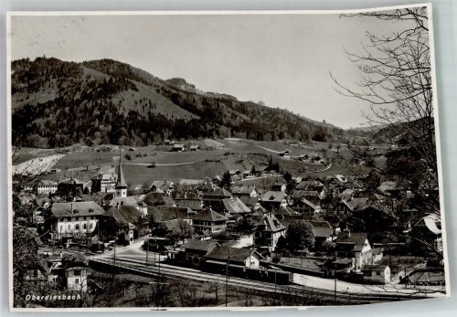 8777 Diesbach GL 1961 Foto AK Bahnhof Eisenbahn Oberdiesbach