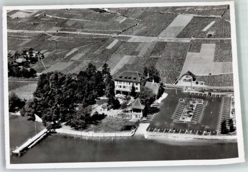 2513 Twann 1958 Foto AK Fliegeraufnahme Strand- Hotel Engelberg AG