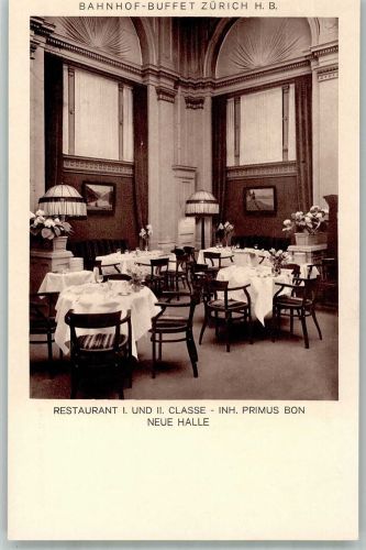 8000 Zürich Foto AK Gasthaus I. und II. Klasse Bahnhof-Buffet